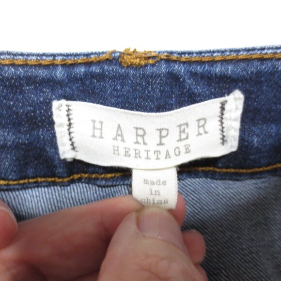 HARPER womens JEANS straight HiGH RISE frayed CROPPED ankle SIZE 27 - Picture 7 of 10